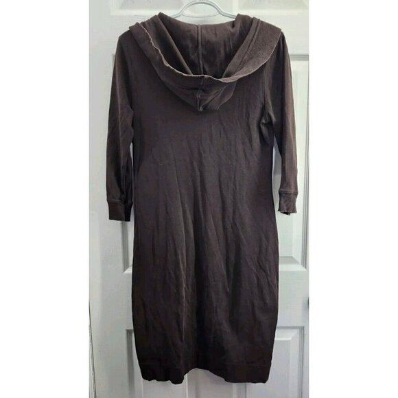 Lauren Jeans Co Ralph Lauren Hooded Sweatshirt Dress Brown Pockets Size Medium - Picture 2 of 6